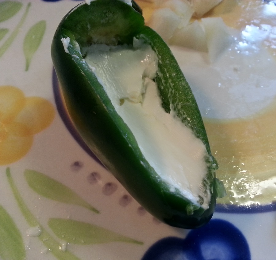 How to Spread Cream Cheese in a Jalapeño for a Jalapeño Popper